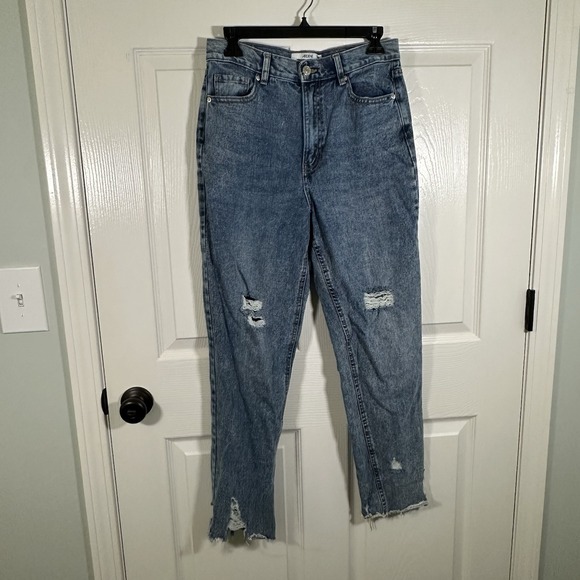 Ardene‎ Straight High Rise Jeans Light Wash Wonens 5 - Picture 1 of 6